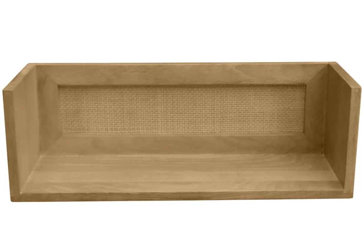 Miliboo Etagère Murale-Étagère tablette murale en bois manguier massif et cannage rotin L60 cm ACANGE