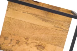 Miliboo Etagère Murale-Étagères murales carrées en métal noir et bois manguier massif (lot de 3) YPSTER