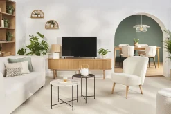 Miliboo Table De Chevet|Etagère Murale-Étagères murales en rotin naturel et cannage L40 cm (lot de 2) BOW