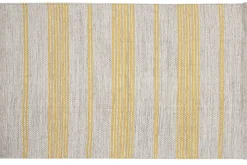 Miliboo Tapis-Tapis / Descente de lit rectangulaire beige à rayures jaunes 50 x 80 cm CABOURG