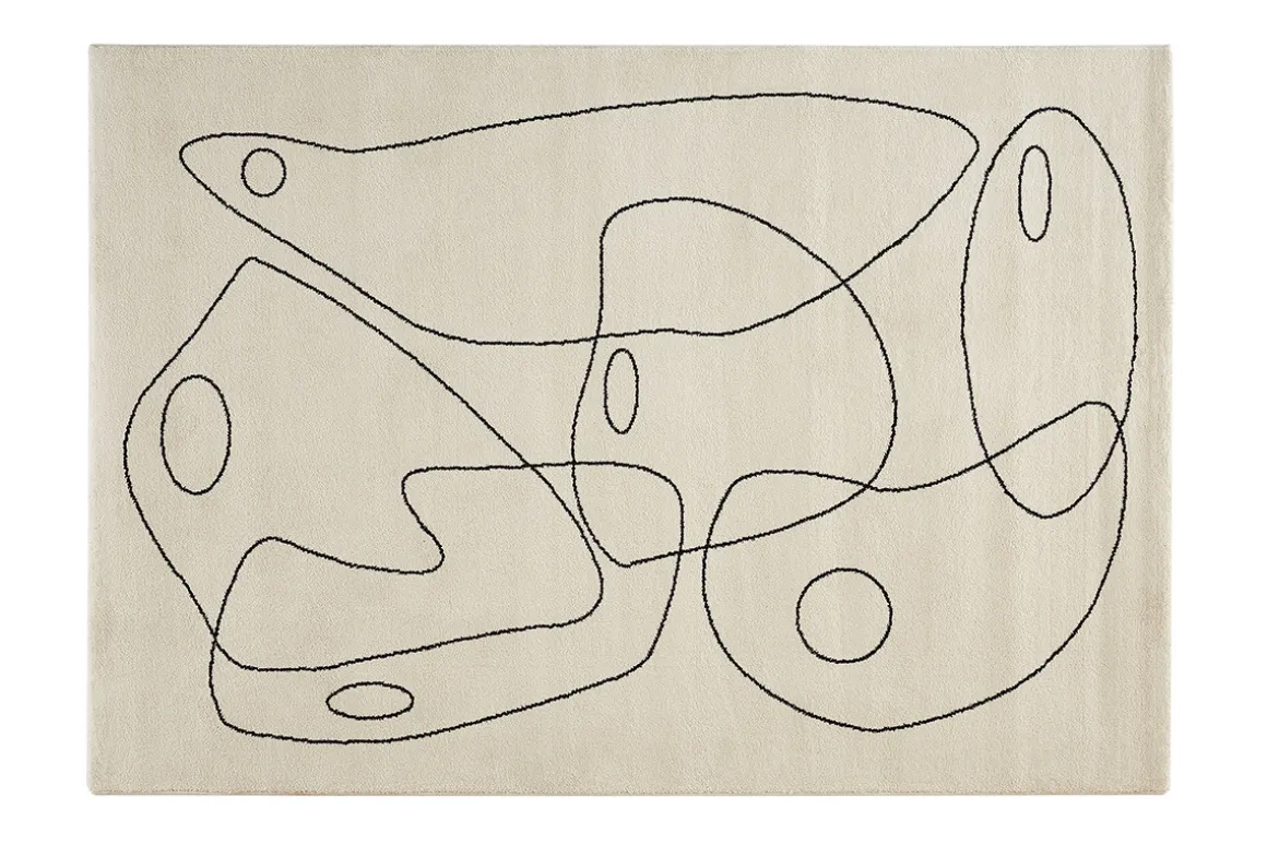 Miliboo Tapis-Tapis blanc motif line art 160 x 230 cm ARTISTE