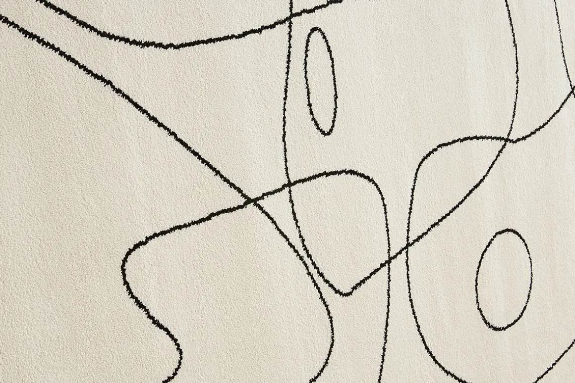 Miliboo Tapis-Tapis blanc motif line art 160 x 230 cm ARTISTE