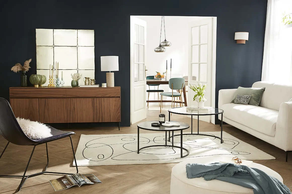 Miliboo Tapis-Tapis blanc motif line art 160 x 230 cm ARTISTE