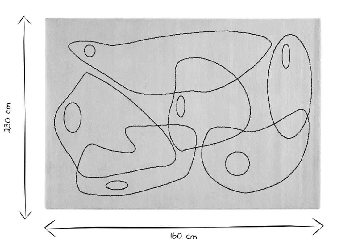 Miliboo Tapis-Tapis blanc motif line art 160 x 230 cm ARTISTE