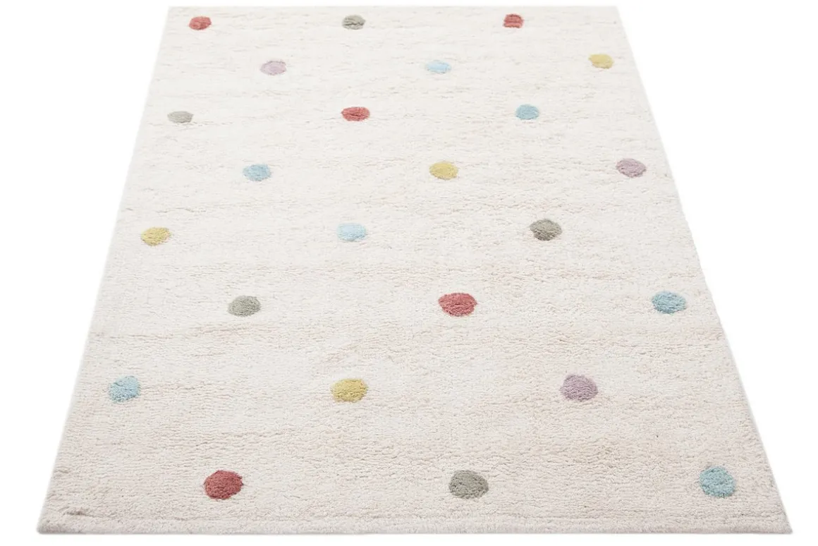 Miliboo Accessoire & Déco Enfant|Tapis-Tapis enfant en coton beige motif pois multicolore 100 x 150 cm DADA