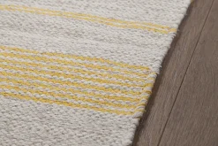 Miliboo Tapis-Tapis rectangulaire beige à rayures jaunes 140 x 200 cm CABOURG