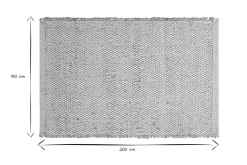 Miliboo Tapis-Tapis rectangulaire beige en jute et coton tissés L140 x L200 EFFIA