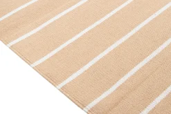 Miliboo Tapis-Tapis rectangulaire rayé beige et blanc 60 x 180 cm LANZA