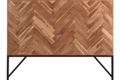 Miliboo Tête De Lit-Tête de lit à motifs chevrons en bois massif et métal noir L165 cm STICK