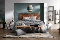 Miliboo Tête De Lit-Tête de lit à motifs chevrons en bois massif et métal noir L165 cm STICK