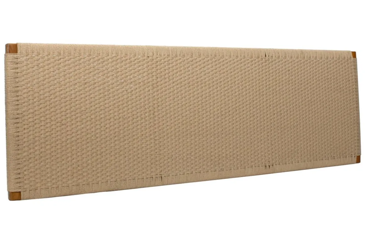 Miliboo Tête De Lit-Tête de lit à suspendre en bois teck massif et corde de papier tressée L165 cm FLAKA