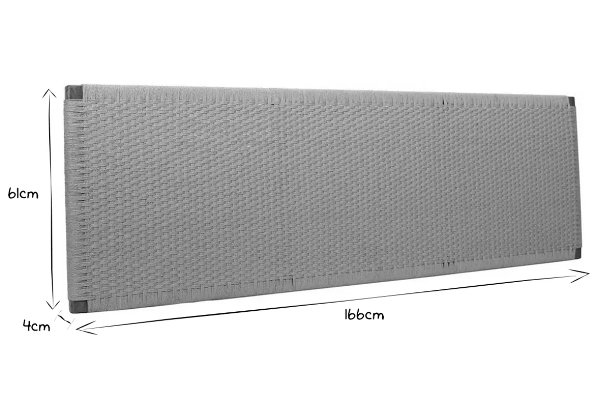 Miliboo Tête De Lit-Tête de lit à suspendre en bois teck massif et corde de papier tressée L165 cm FLAKA