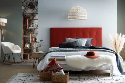 Miliboo Tête De Lit-Tête de lit capitonnée en tissu velours terracotta L160 cm HALCIONA