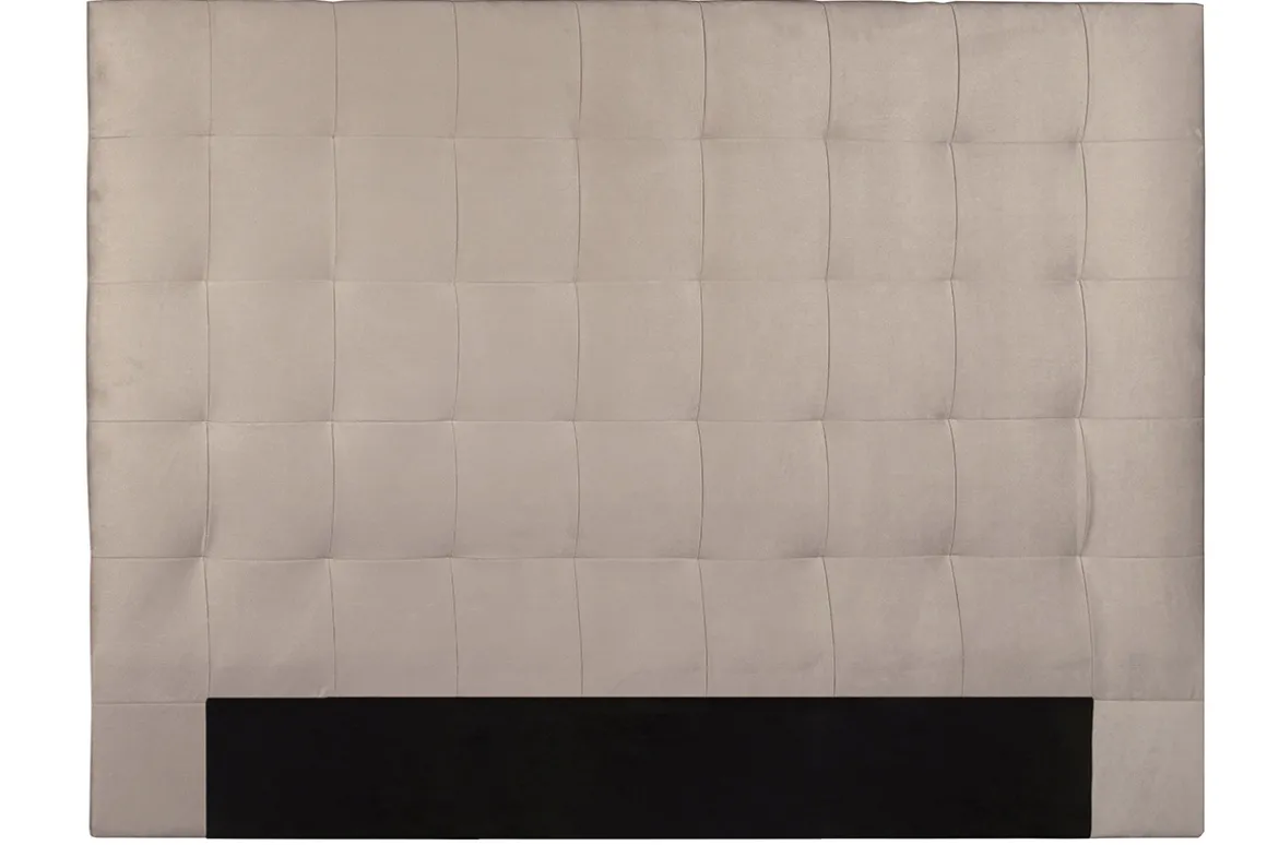 Miliboo Tête De Lit-Tête de lit capitonnée en tissu velours taupe L140 cm HALCIONA