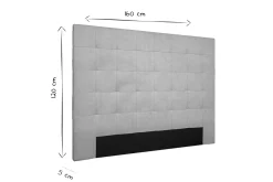 Miliboo Tête De Lit-Tête de lit capitonnée en tissu gris L160 cm HALCIONA