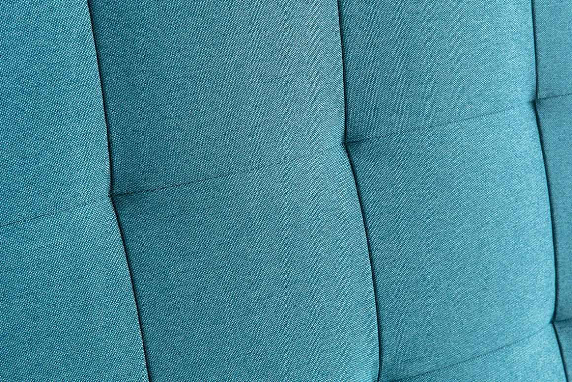 Miliboo Tête De Lit-Tête de lit capitonnée en tissu bleu canard L140 cm HALCIONA