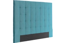 Miliboo Tête De Lit-Tête de lit capitonnée en tissu bleu canard L160 cm HALCIONA