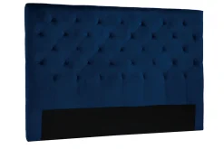 Miliboo Tête De Lit-Tête de lit capitonnée en tissu velours bleu nuit L160 cm ENGUERRAND