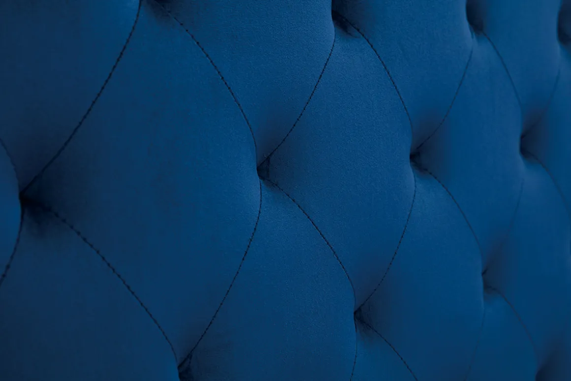 Miliboo Tête De Lit-Tête de lit capitonnée en tissu velours bleu nuit L160 cm ENGUERRAND