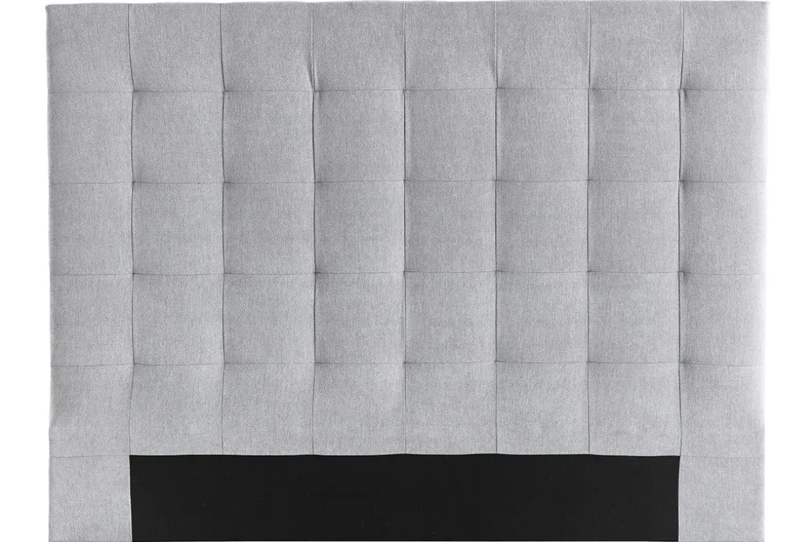 Miliboo Tête De Lit-Tête de lit capitonnée en tissu gris L140 cm HALCIONA