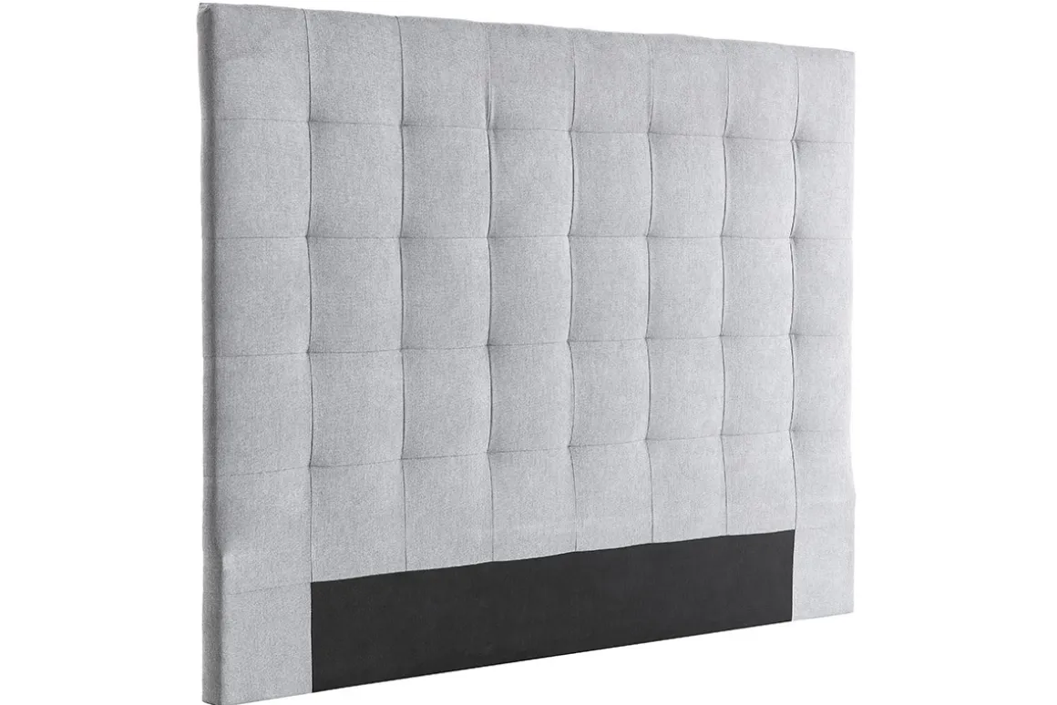 Miliboo Tête De Lit-Tête de lit capitonnée en tissu gris L140 cm HALCIONA