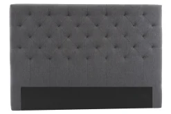 Miliboo Tête De Lit-Tête de lit capitonnée en tissu gris foncé L160 cm ENGUERRAND