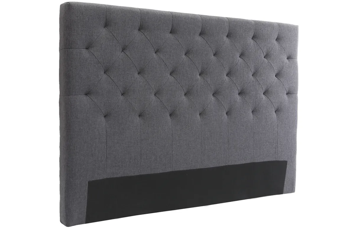 Miliboo Tête De Lit-Tête de lit capitonnée en tissu gris foncé L160 cm ENGUERRAND