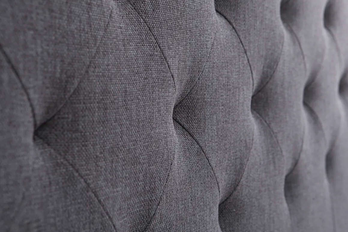 Miliboo Tête De Lit-Tête de lit capitonnée en tissu gris foncé L160 cm ENGUERRAND