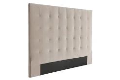 Miliboo Tête De Lit-Tête de lit capitonnée en tissu velours taupe L160 cm HALCIONA