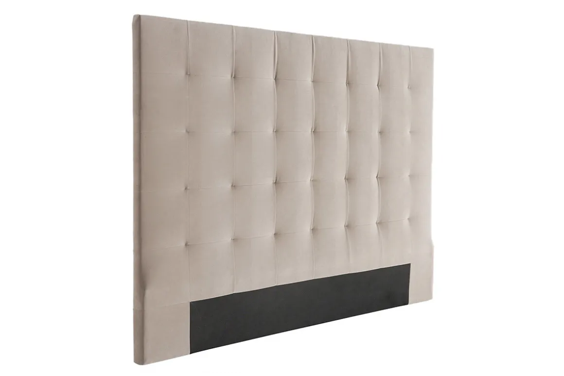 Miliboo Tête De Lit-Tête de lit capitonnée en tissu velours taupe L160 cm HALCIONA