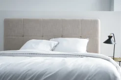 Miliboo Tête De Lit-Tête de lit en tissu beige crème L160 cm CLOVIS