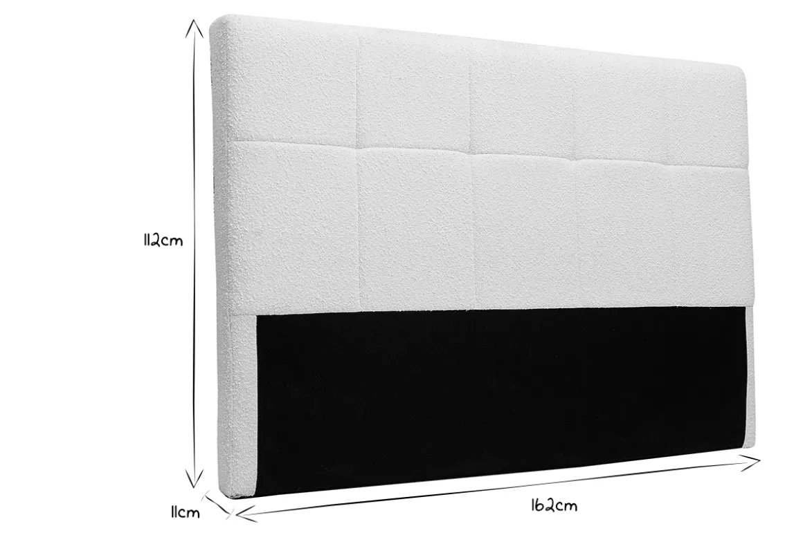 Miliboo Tête De Lit-Tête de lit en tissu effet laine bouclée blanc L160 cm CLOVIS